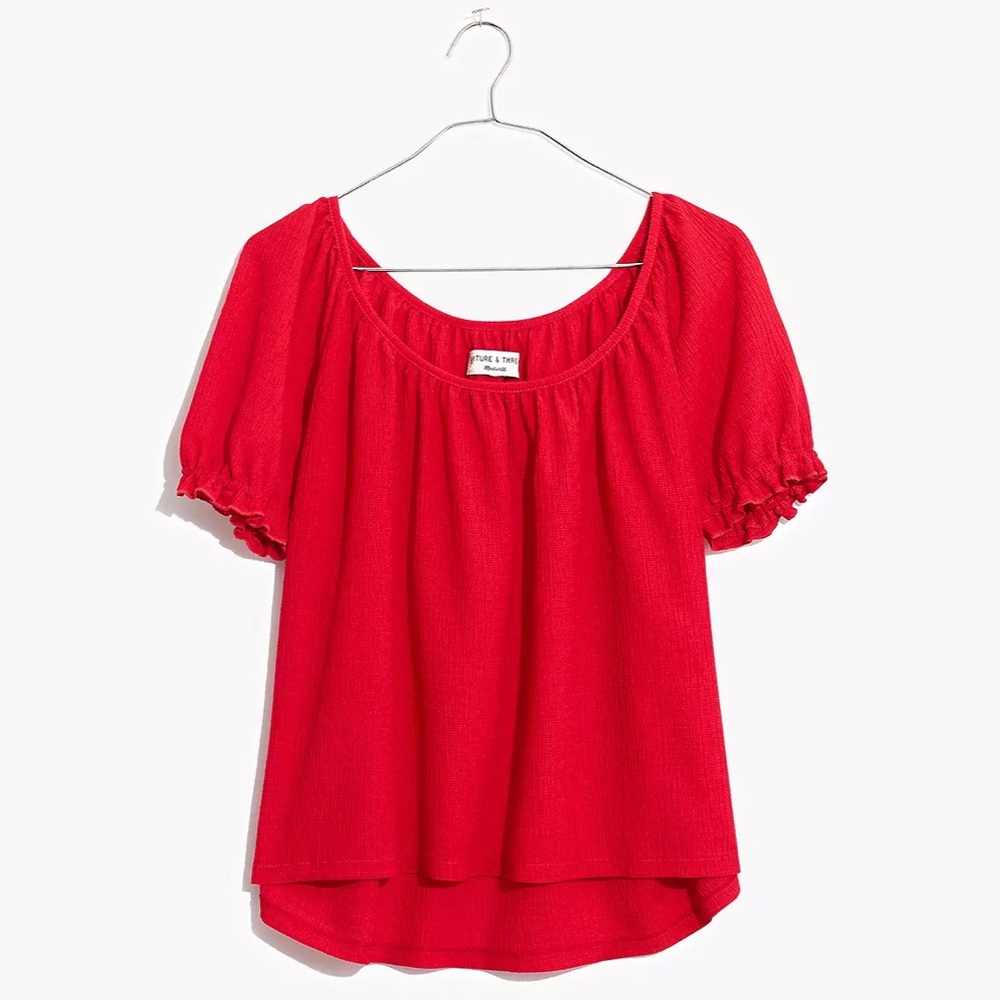 NWOT Madewell Texture & Thread red babydoll top